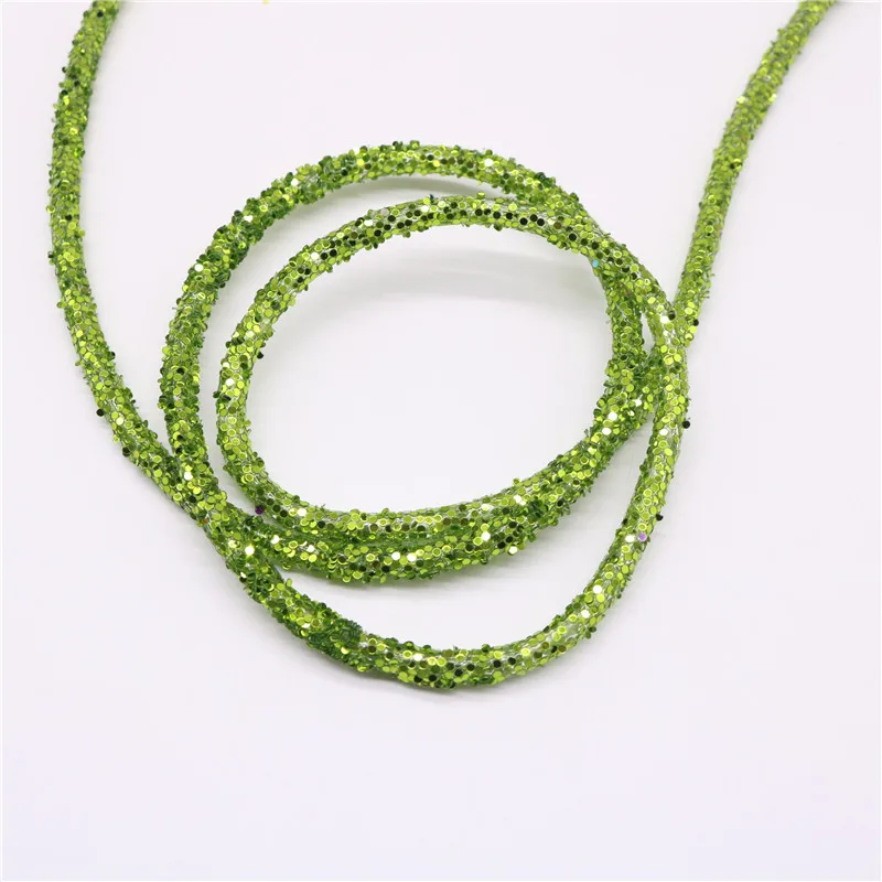 1yard 6mm Resin Glitter Rope Tube Cord Sequin Trimming DIY Jewelry Bracelet Necklace Garment Shoes Party Decoration Wedding