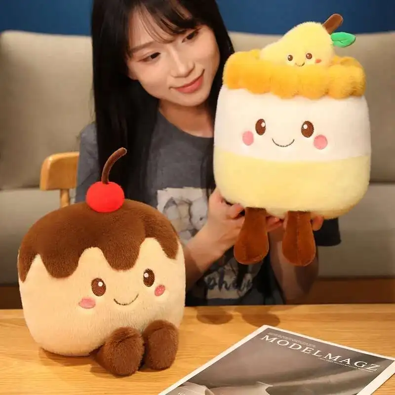 Divertenti giocattoli di peluche torta crema farcita frutta mango cioccolato torta di fragole bambola morbida gioco per bambini oggetti di scena arredamento della camera regalo carino