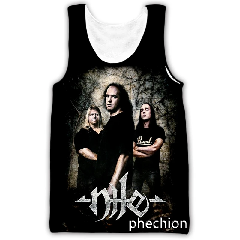 Phechion Nieuwe Mode Heren/Dames Nijlband 3d Bedrukt Mouwloos Vest Streetwear Heren Losse Sporttop A244