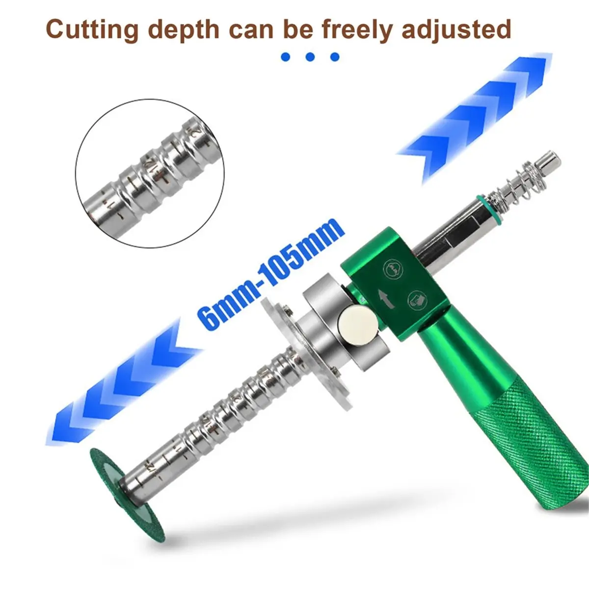 A1767P ~Adjustable 6-105mm Internal Pipe Cutter Kit with 1/4 Inch Rod for Electric Drills