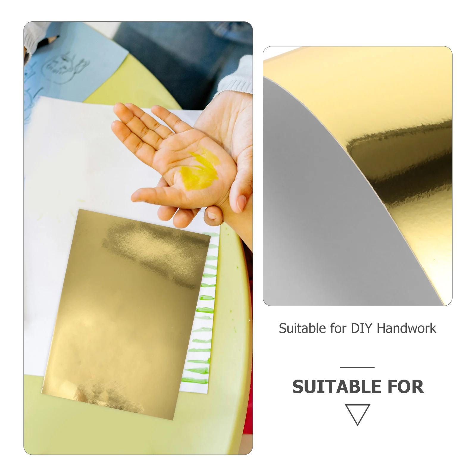 10 Sheets Handbook Paper Jam Colored Cardstock Foil Craft Scrapbook Metallic Glitter Gold Mirror A4 Cardboard Child Mentalic