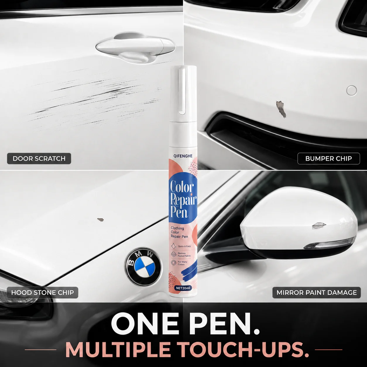 Car Scratch Repair Pen - Self-Use Paint Touch-Up Pen for Cars, Suitable for Repairing Scratches on Dashboards, Car Doors, Trim S