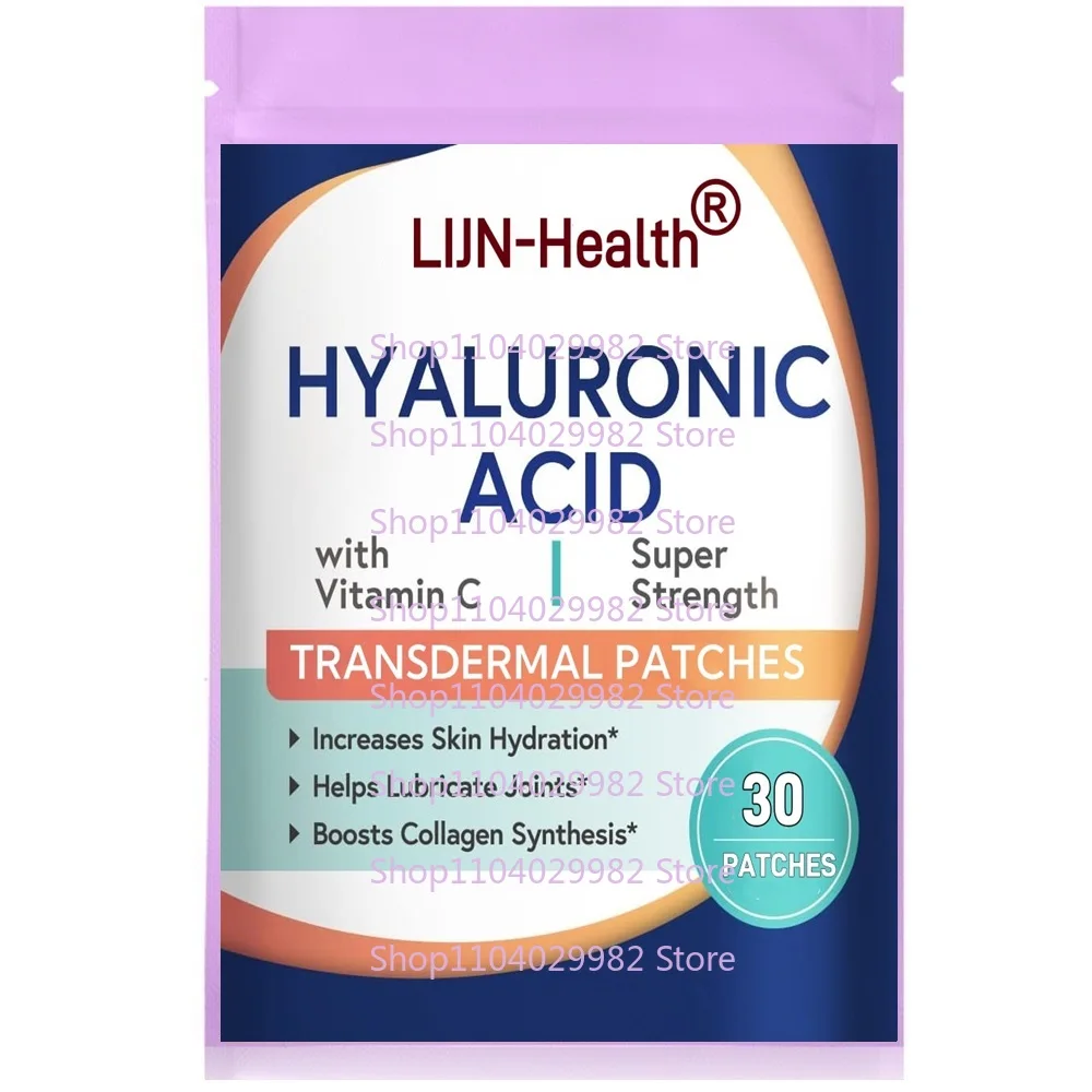 30 Patches Hyaluronic Acid Transdermal Patches with Vitamin C, Supports Skin Hydration, Joint Lubrication