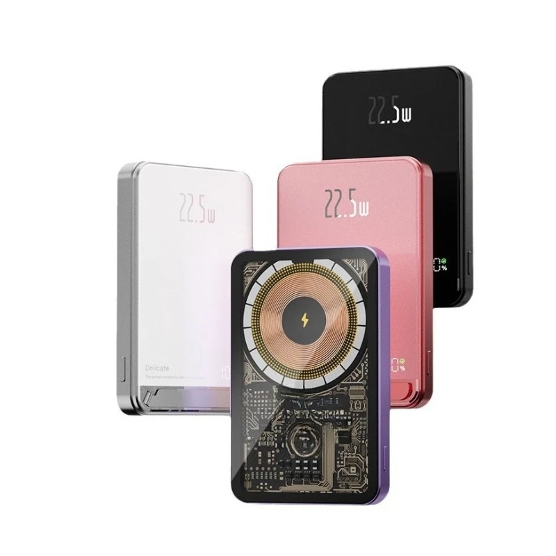 Power Bank Baru 5000mAh/10000mAh Berkualitas Tinggi dari Paduan Aluminium, Baterai Cadangan Macsafe, Pengisi Daya Ponsel Nirkabel Magnetik