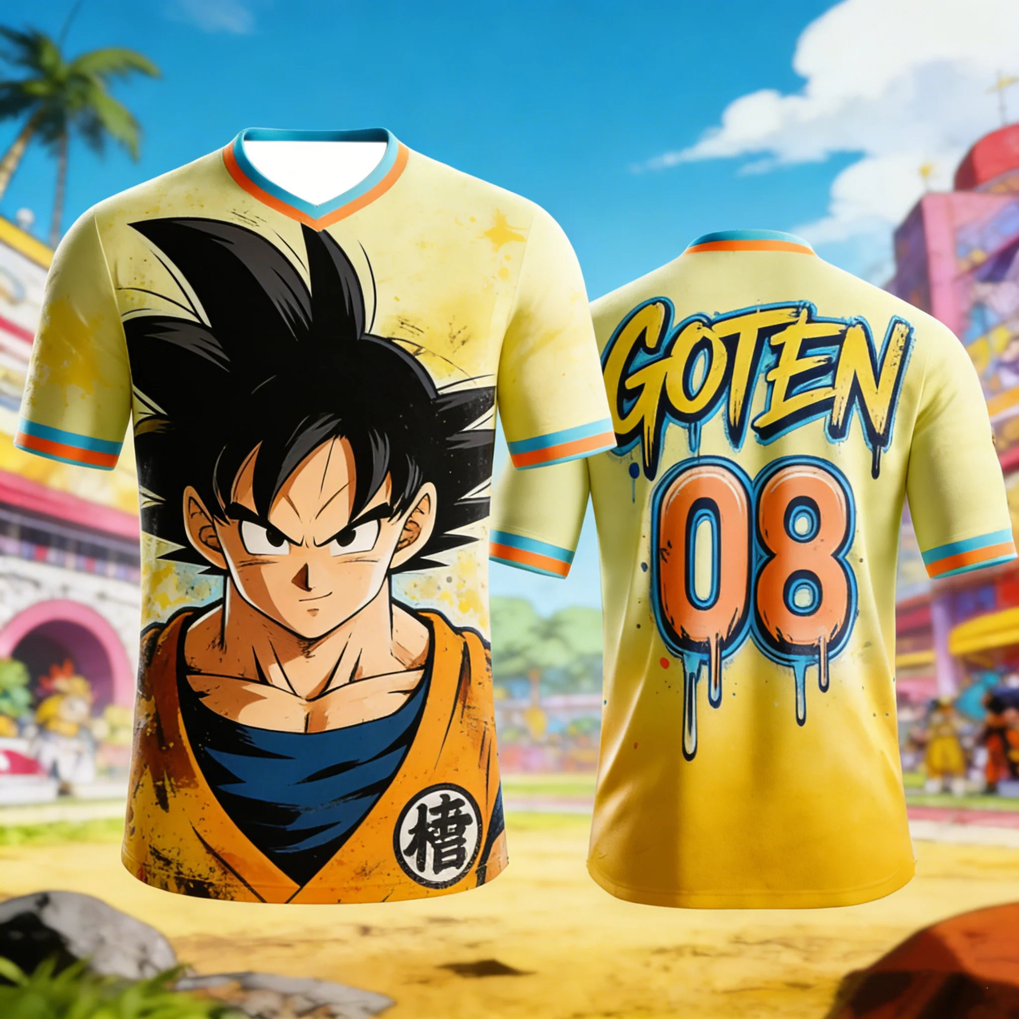 2026 Dragon Ball Series Anime Soccer Jersey 3D Printed Sports Sports Quick Dry Men's T-shirt Kids Clothing Y2K Women's Version