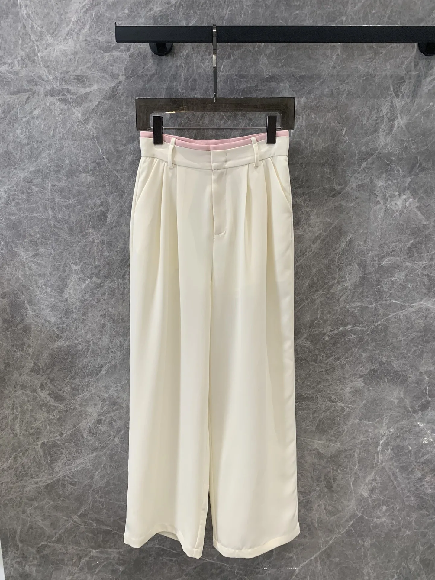 2024 Summer New High Quality Women's Wear Classic style casual wide leg pants with contrasting colors 0610