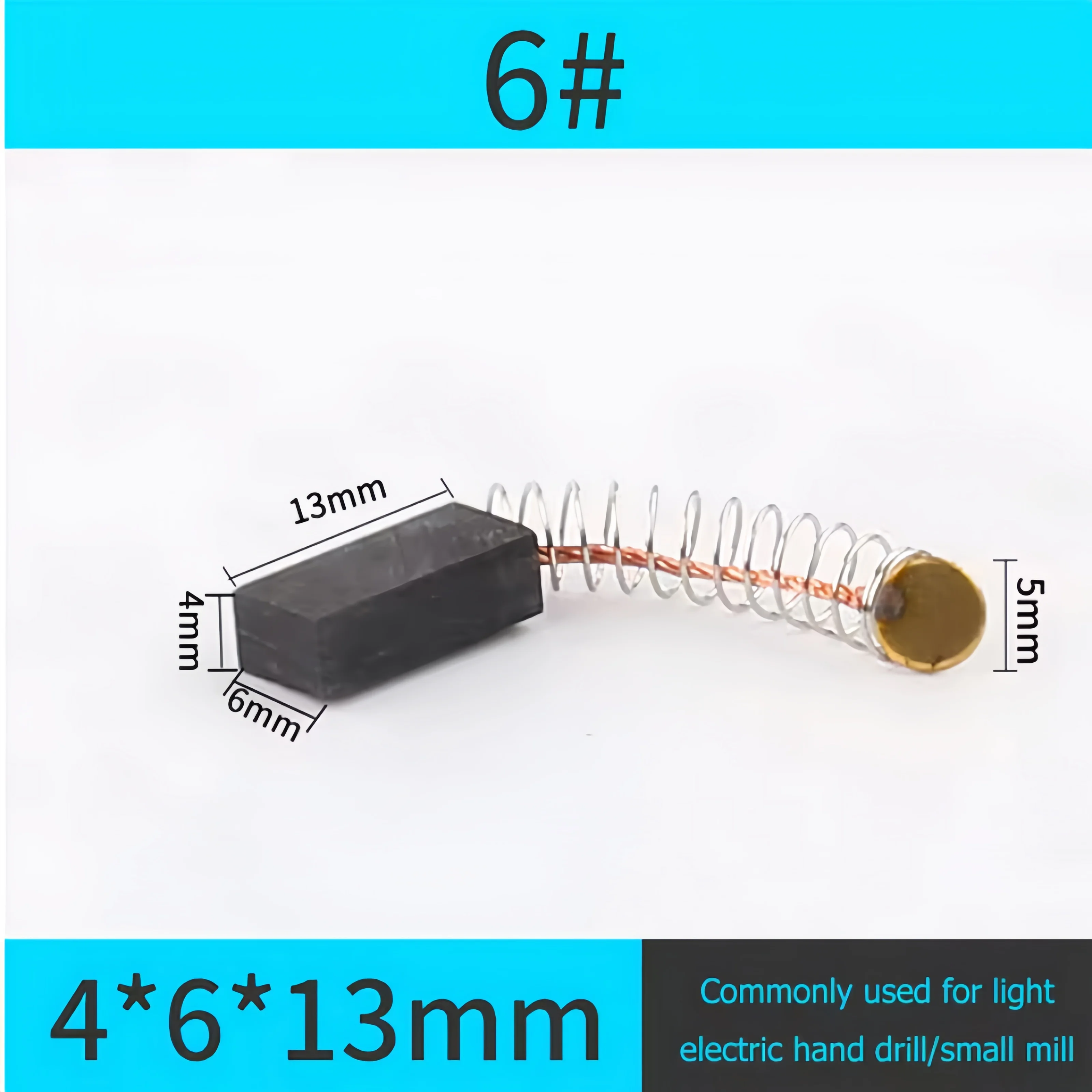 10pcs Motor Carbon Brush Set Replacement Parts Angle Grinder Carbon Brush Cutting Polishing Machine Power Tool Electric Tools