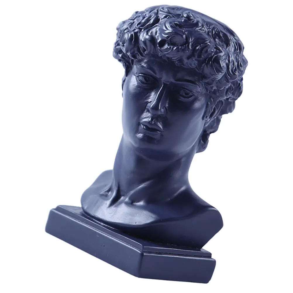 

Toothpick Holder Craft Resin David Figurine Blue Color Lightweight Desktop Statue Home Decor Indoor nament Small Size Perfect