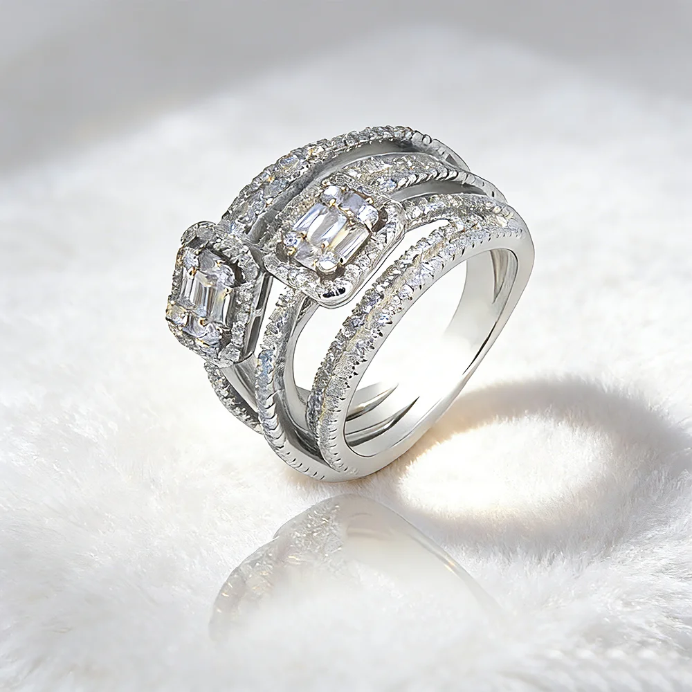 

Bride Talk Luxury Brand Wedding Ring For Women Cubic Zirconia Super Quality Christmas Gift Dubai Bridal Ring Jewelry Accessories