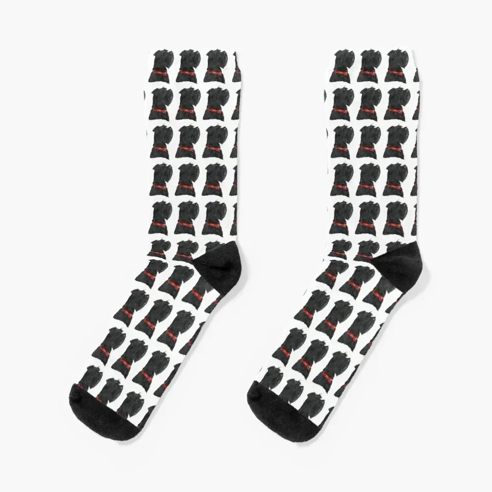 

Miniature Black Schnauzer Head Shot Socks funny gifts gifts Stockings christmas stocking Men's Socks Women's