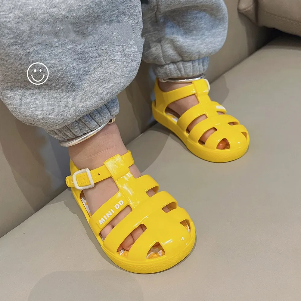 2023 New Summer Girls\' Sandals Waterproof Roman Shoes Children\'s jelly Sandals Baby Kids Non-slip Beach Shoes