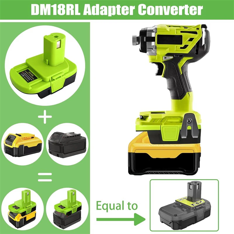 MT20RNL DM18RL Battery Adapter for Makita/Dewalt/Milwaukee 18V Li-ion Battery Convert To for Ryobi 18V Drill Power Tools Use