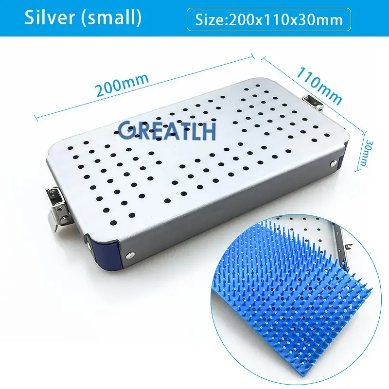 Autoclavable Tray Sterilising Box With Silicone Mat Instrument Aluminium Instruments Autoclavable