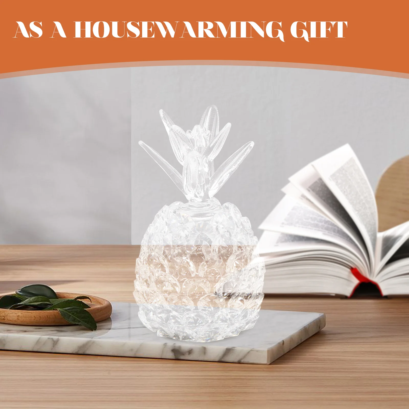 

Crystal Pineapple Desktop Decoration Glass Ornament Pineapple Centerpiece for Office Living Room