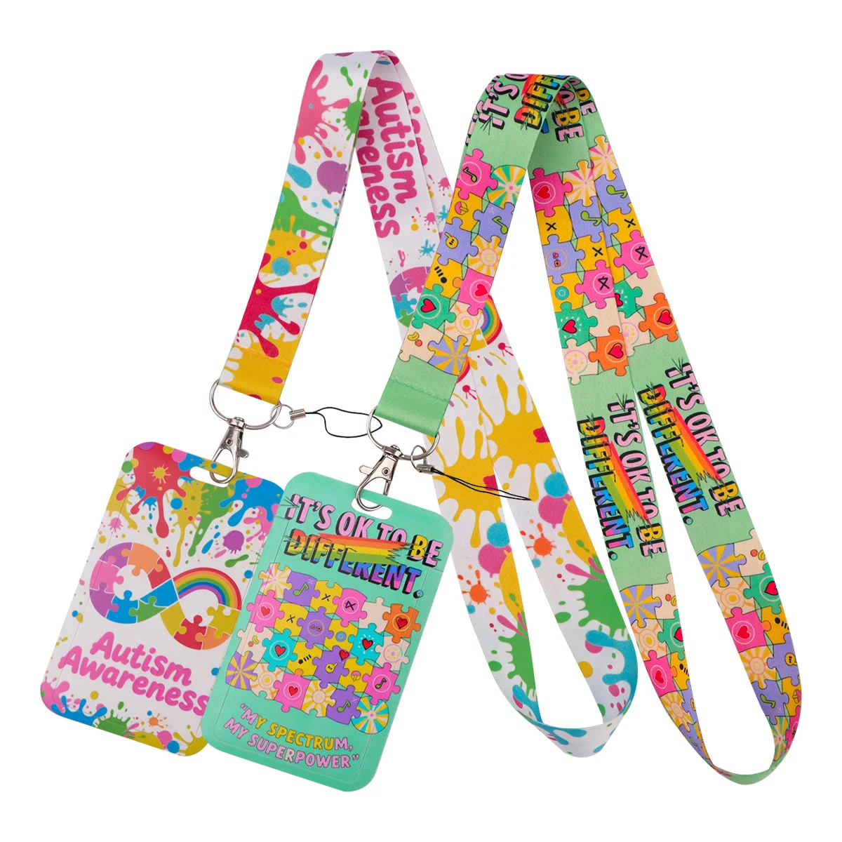 Autism Disorder Quotes Lanyard Neck Strap Keychain ID Card Cover Badges Holder Mobile Phone Hang Rope Keyring Accessories Gifts