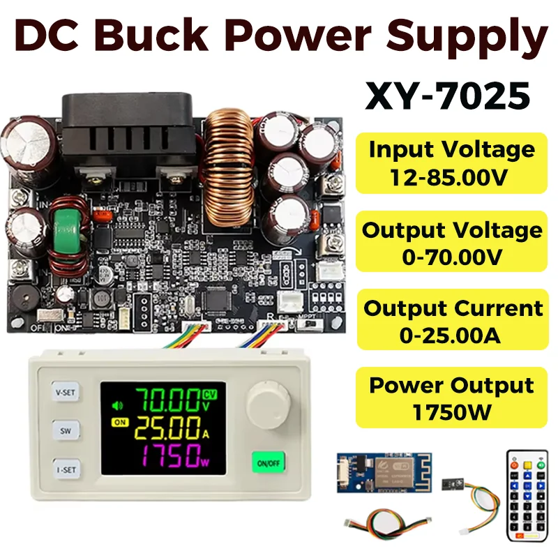 XY7025 CNC Stabilized Voltage Power Supply 70V/25A/1750W Buck Converter CC CV Constant Voltage Constant Current Step-Down Module
