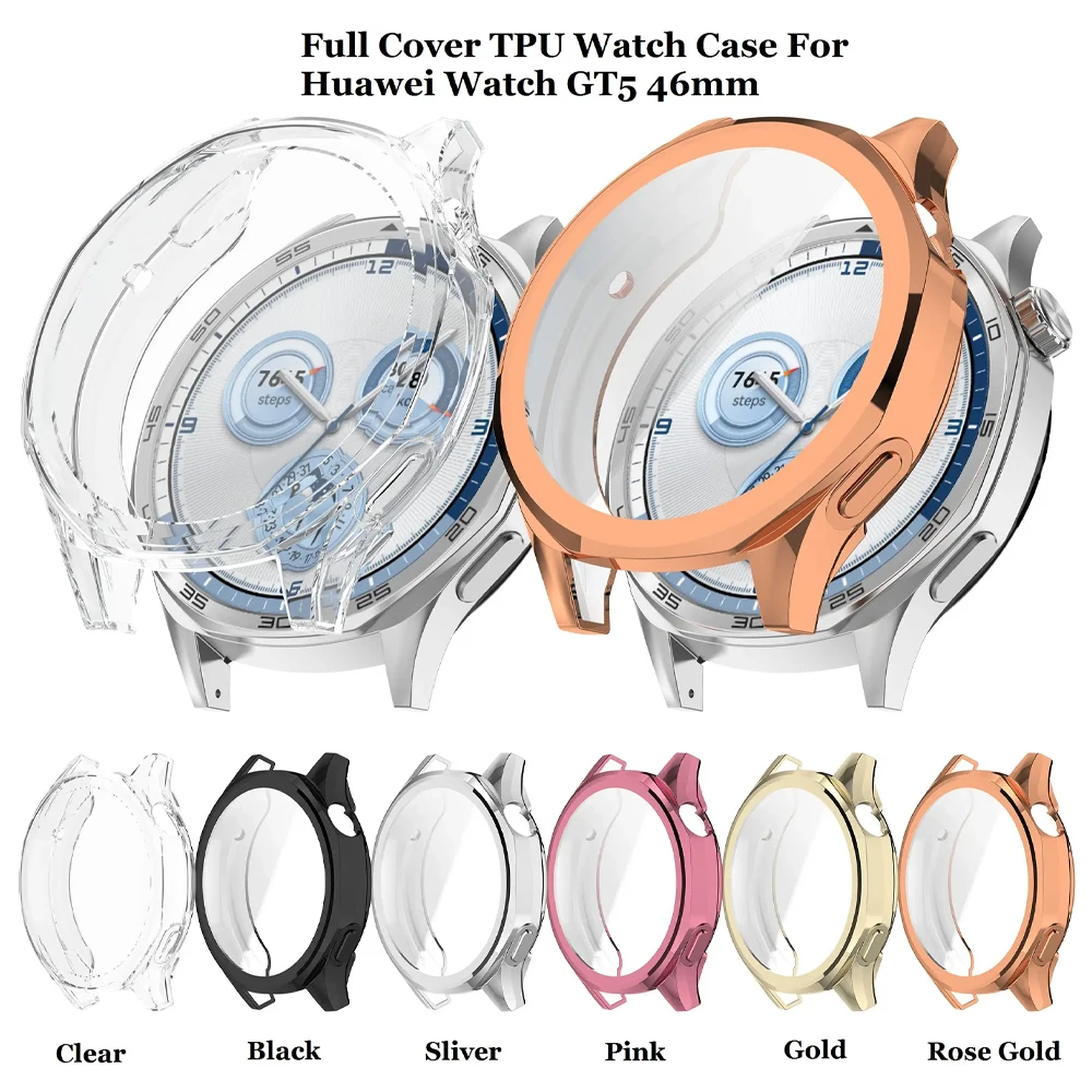 Coque de protection d'écran en TPU tout autour pour HUAWEI Watch, accessoires de montre, coque de pare-chocs, IGHT5/5 Pro, 41mm, 42mm, 46mm, GT 5/5 Pro