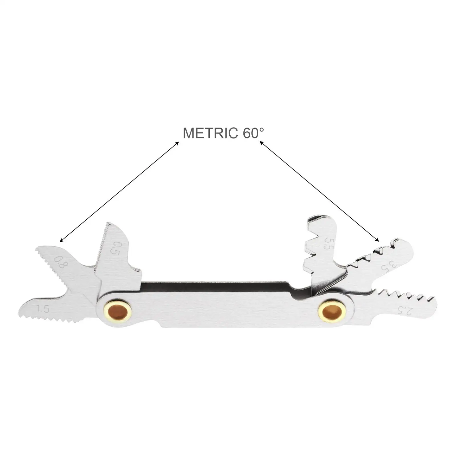 20 pcs/set Metric Stainless Steel Thread Gauge 60 Degree Screw Pitch Gauge with 0.5-7.0 Blades Range for Industrial Measurement