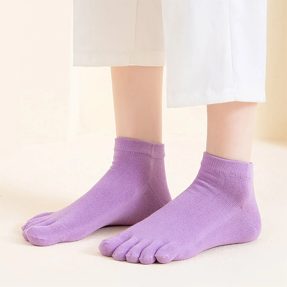 

4 Pairs Woman Socks Toe Women's Summer Sweat-absorbent Isolation Cotton Tabi Low-cut Separate Fingers Comfortable Short