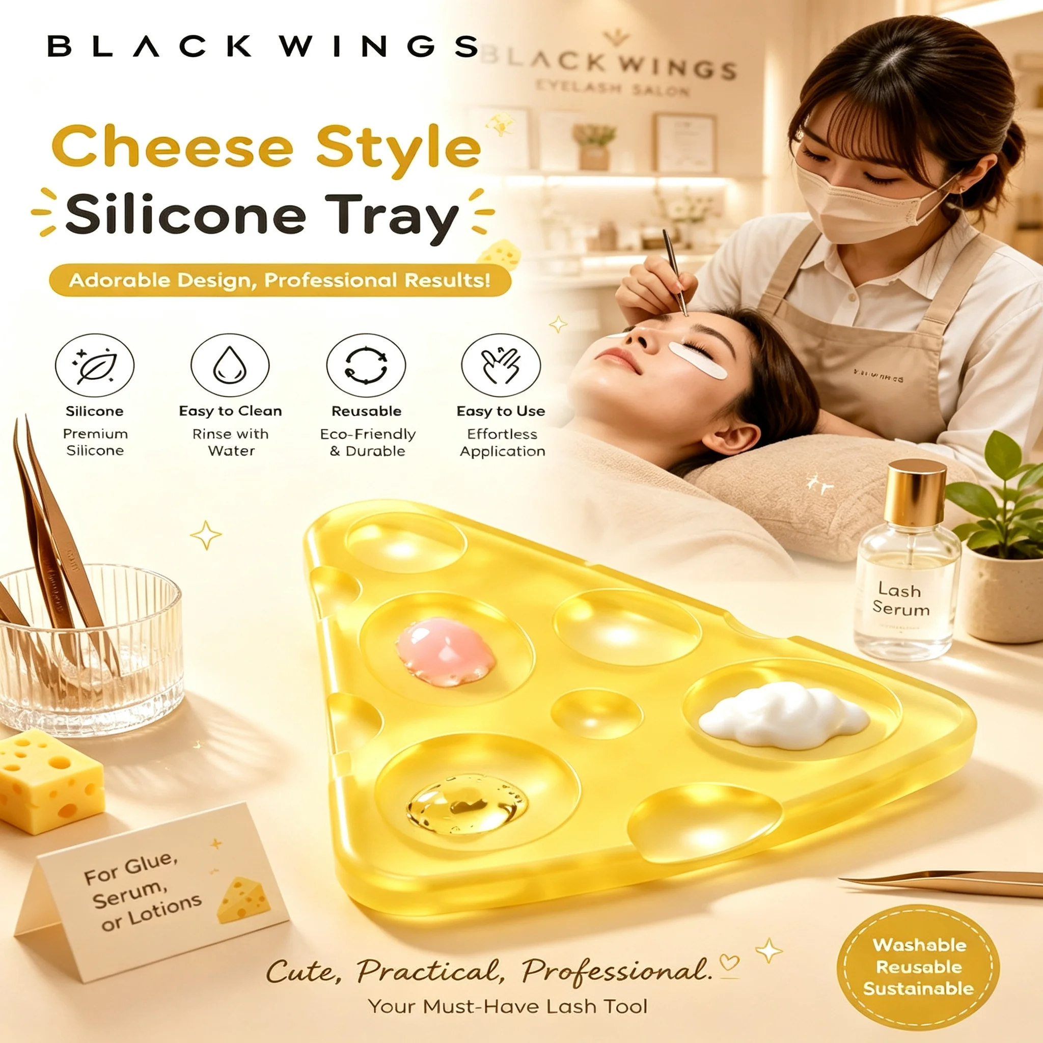 Multi purpose silicone color palette suitable for makeup, eyelashes, and painting, with a cat paw style portable and DIY.
