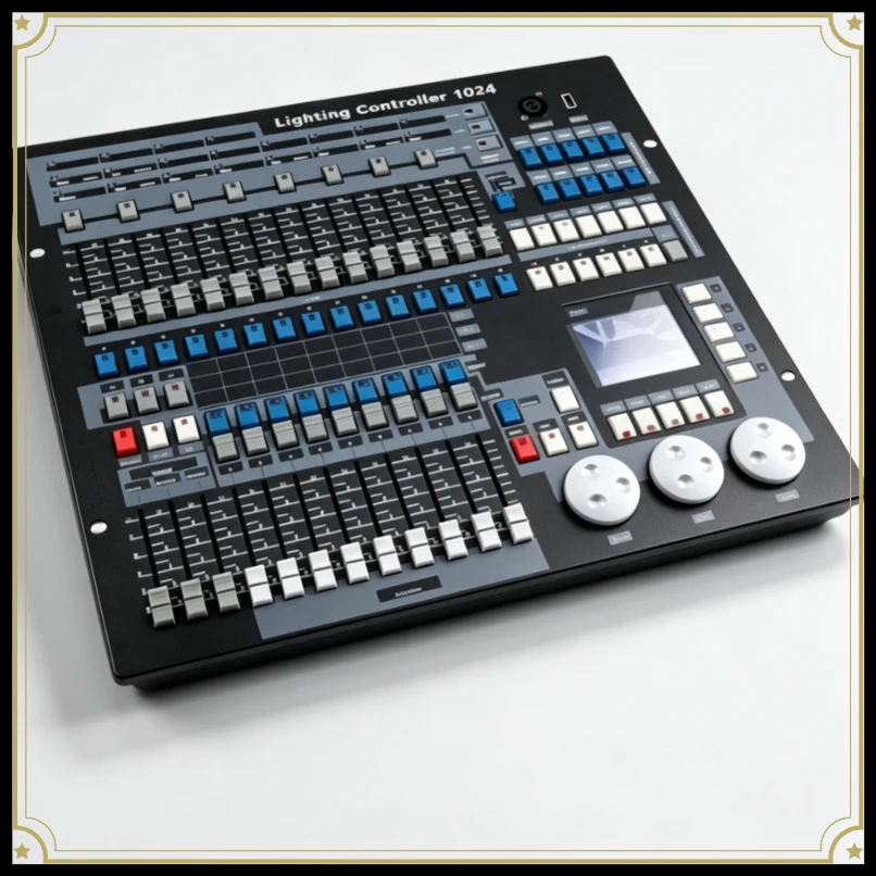 1024 DMX LED Lighting Controller with Flight Case, DMX512 DJ Console for Moving Head Lights, PAR Lights, Stage Beam Lights