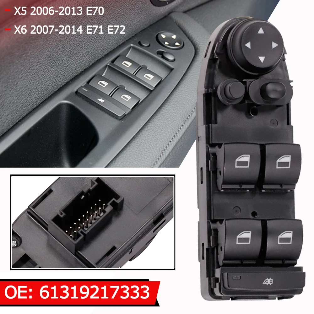 Power Window Switch Button Driver Side 61319217333 61319122117 61319122121 For BMW X5 E70 X6 E71 E72 2006-2013 Car Accessories