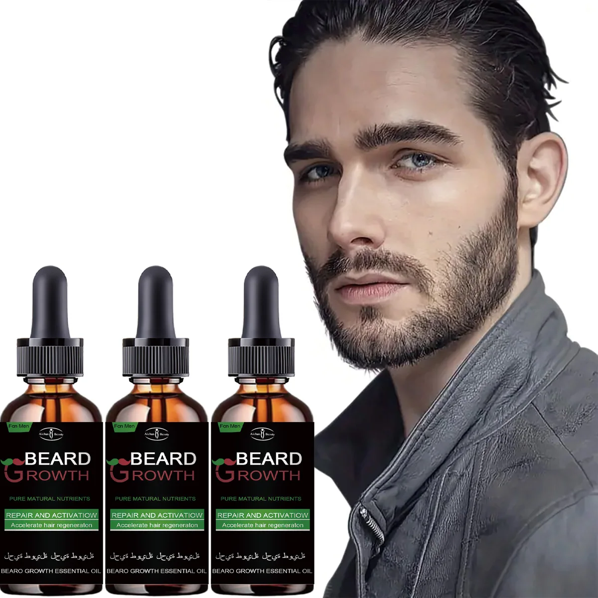 

TRSTAY 3 Pcs Natural Beard Oil for Men Vanilla Scent Hydrates Repairs Beard Hair Roots Growth Fuller Thicker Styling Care
