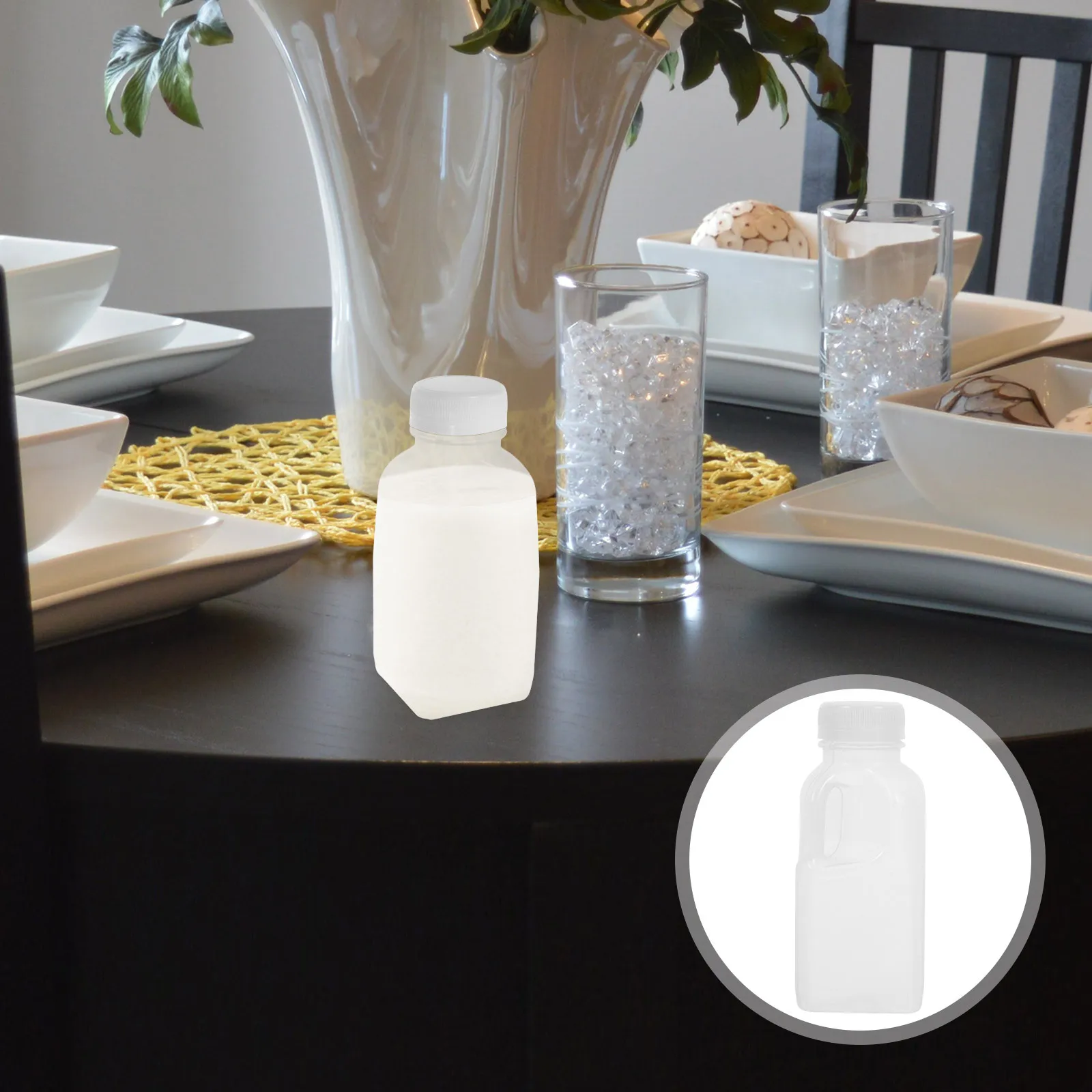 

10Pcs Reusable Juice Bottles with Cap 320ml Portable Plastic Jug for Cold Drinks Milk Storage Beverage Container