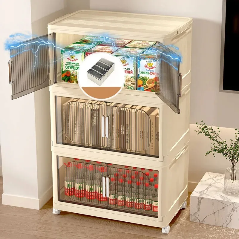 Large Capacity Storage Box Foldable Stackable Portable Clothes Toy Storage Bins Doll Storage Container Home Wardrobe Organizer