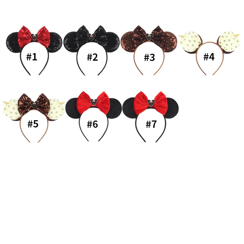 New Cute Mickey Mouse Ears Headband 5Inches Velvet Bow Hairband For Girls Festival Party Cosplay DIY Hair Accessories Gift