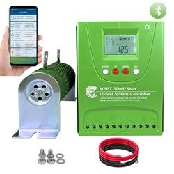 12V 24V 48V 2000W 2800W MPPT Hybrid Wind Solar Charge Controller Regulator Built In Bluetooth For Home Wind Solar Power System