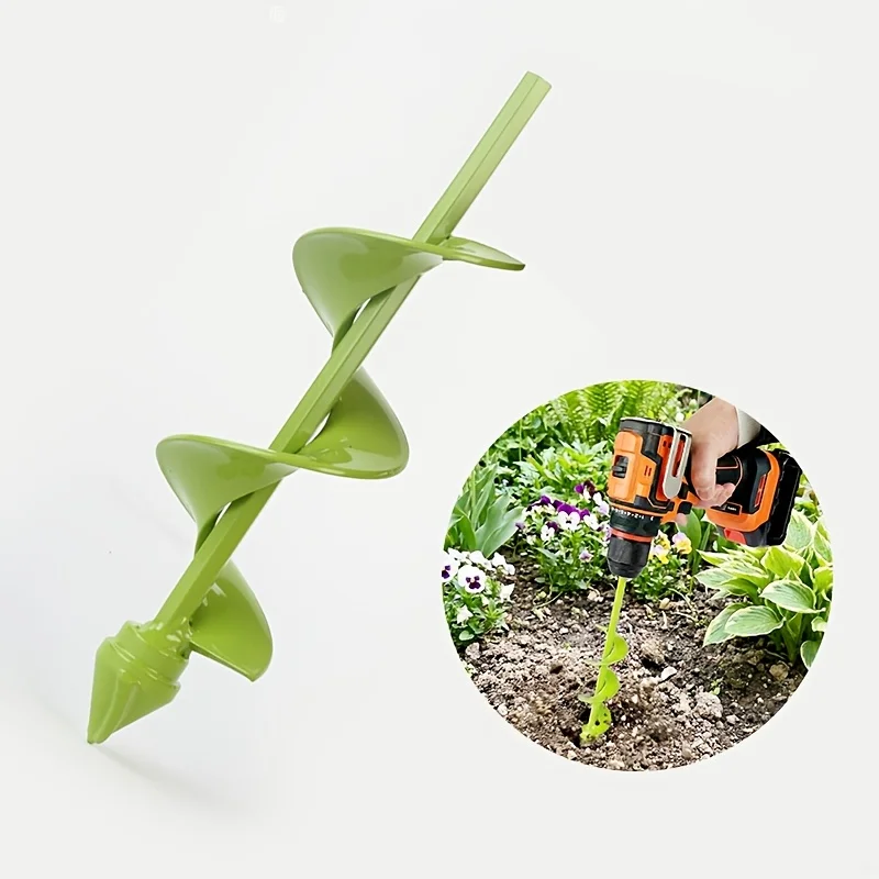 Garden Auger Spiral Drill Bit, Soil Digging Tool for Planting Flowers Vegetables Seedlings, Post Hole Digger for Greenhouse