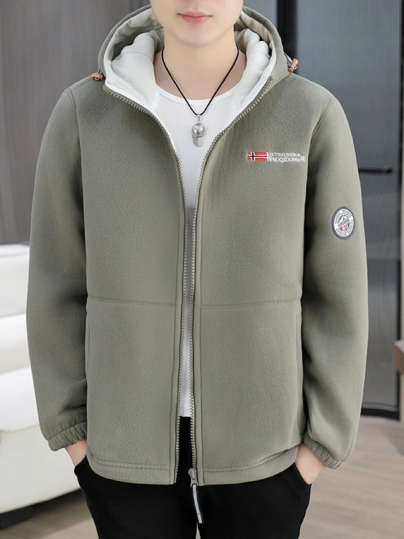 

Теплое повседневное мужское пальто с капюшоном Fce Jaet Thiened из полиэфирного волокна на молнии, дизайнерская одежда для отдыха и улицы для альпинизма, путешествий