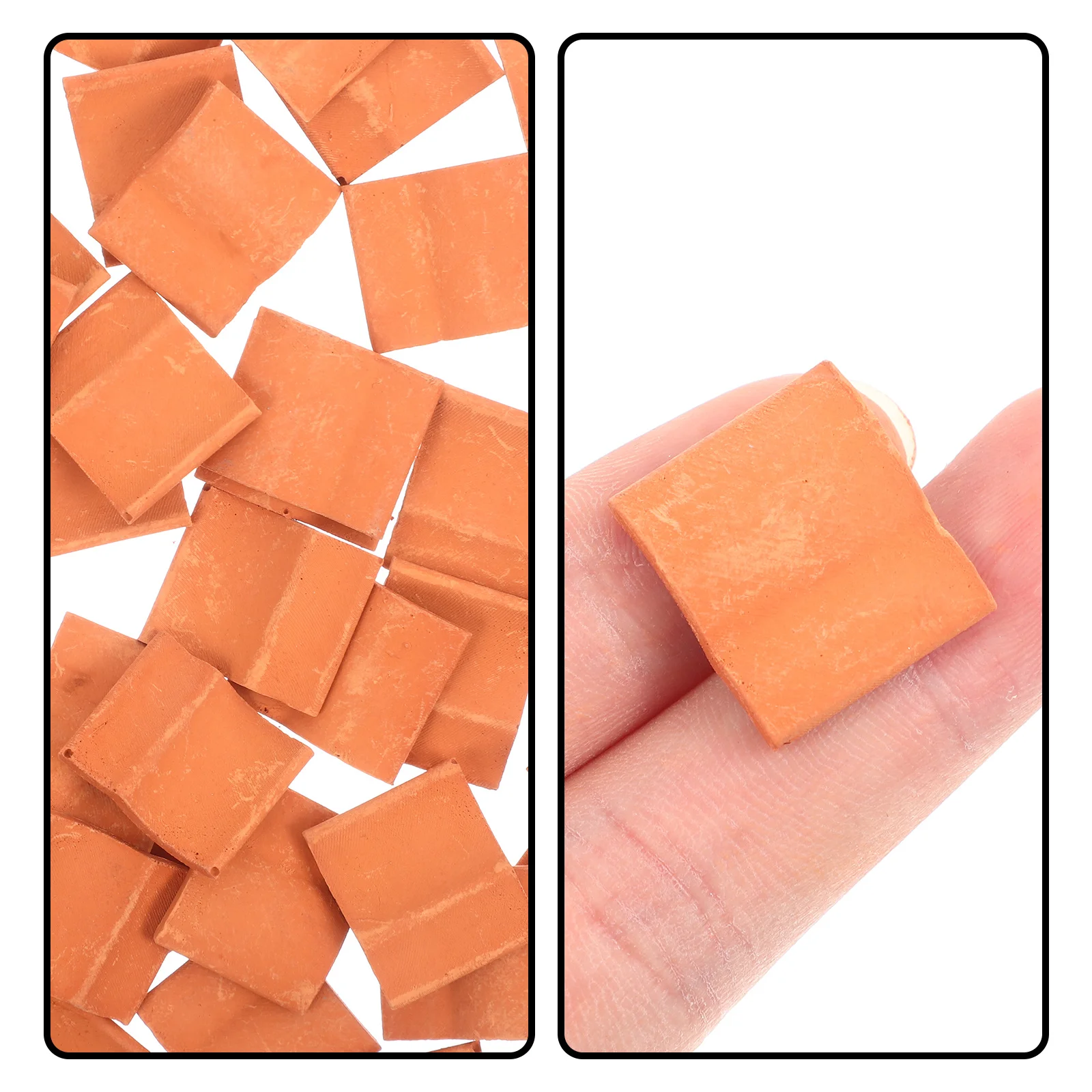 กระเบื้องหลังคาจำลองขนาดเล็ก DIY 50 ชิ้น สำหรับตกแต่งโต๊ะทรายดินเหนียว กระเบื้องหลังคาจิ๋ว ของตกแต่งบ้านจิ๋ว