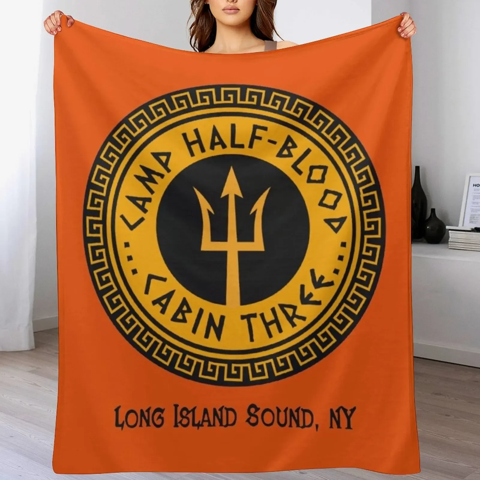Graphics Authentic Camp Half Blood Long Island Sound Cabin Three Throw Blanket Soft Bedroom Blanket for Night Sleeping