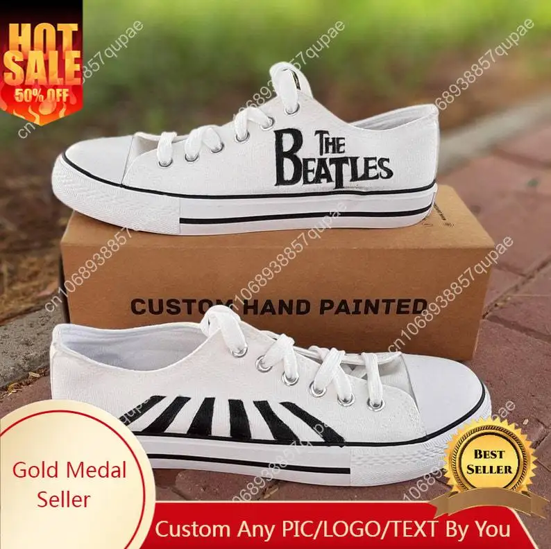 

The Beatles Rock Low Top Sneakers Hot 3D Game Womens Mens Teenager High Quality Canvas Sneaker Couple Fashion Custom Built Shoes