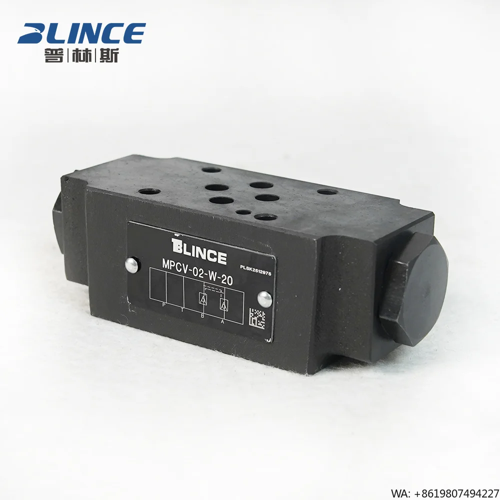 Stacked Yuken Type Hydraulic Control One-way Pressure Valve MPCV-02W/02A/02B/03W Modular Pilot Operated Hydraulic Check Valve