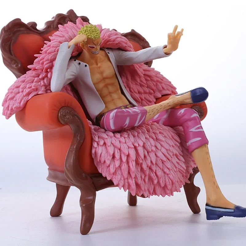 23cm Anime One Piece GK Doflamingo Dracule Mihawk Sand Crocodile Crocodile Sofa Hand Model Ornament Figure Toys