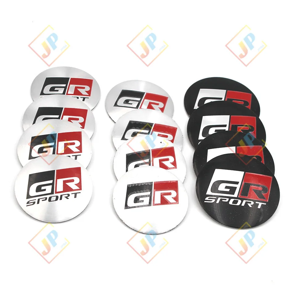 4pcs GR Sport Logo Car Wheel Center Hubcap Sticker Rim Decal For Toyota Corolla 86 Supra CHR Yaris Camry Prius Rav4