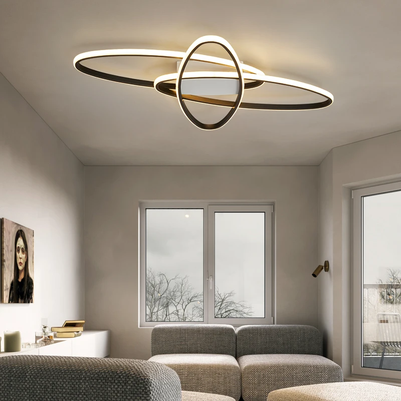 Black/Gold Color Modern Led Ceiling Lights for livingroom bedroom 110V 220V lustre led home decor Dimmable Ceiling Lamp Fixtures