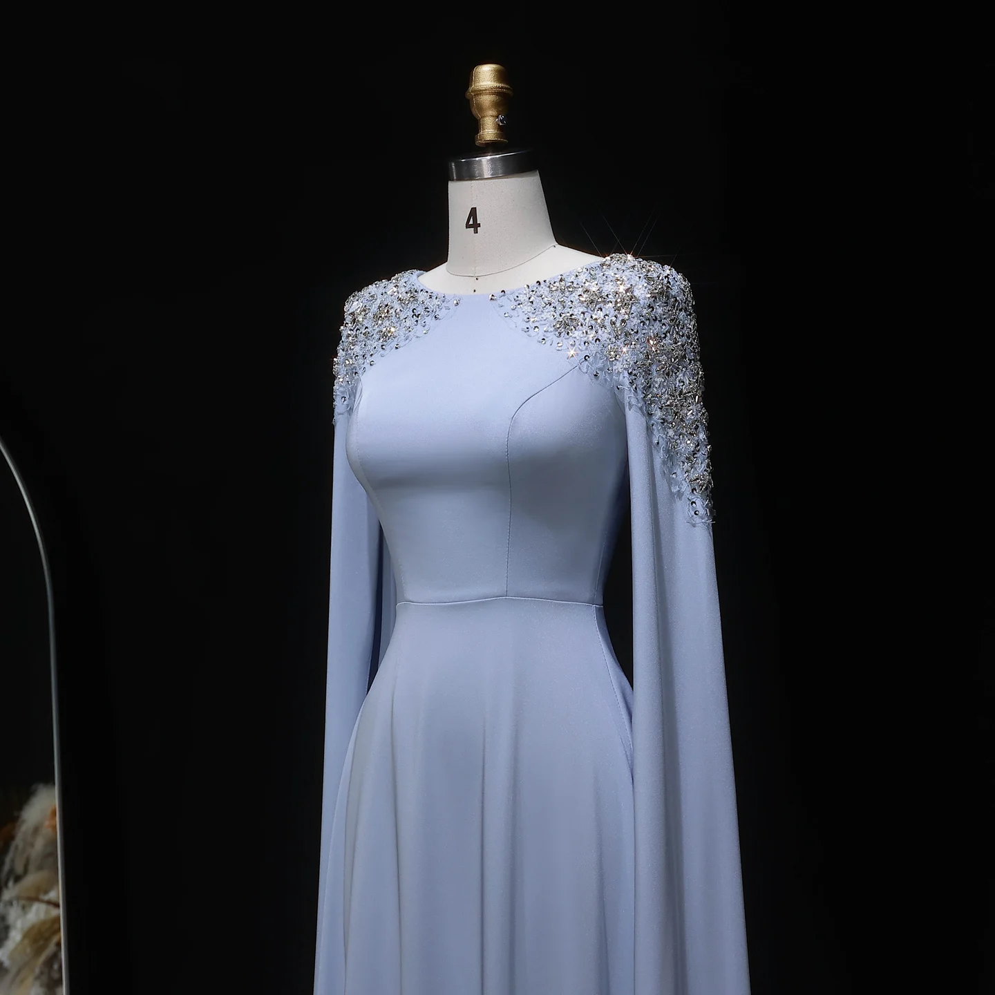 Sharon Said Elegantes Weißes Meerjungfrauenkleid Dubai Abendkleid Damen Hochzeitsfeier Umhangärmel Muslimische Formelle Kleider SF280 Maßanfertigung – Detail 40