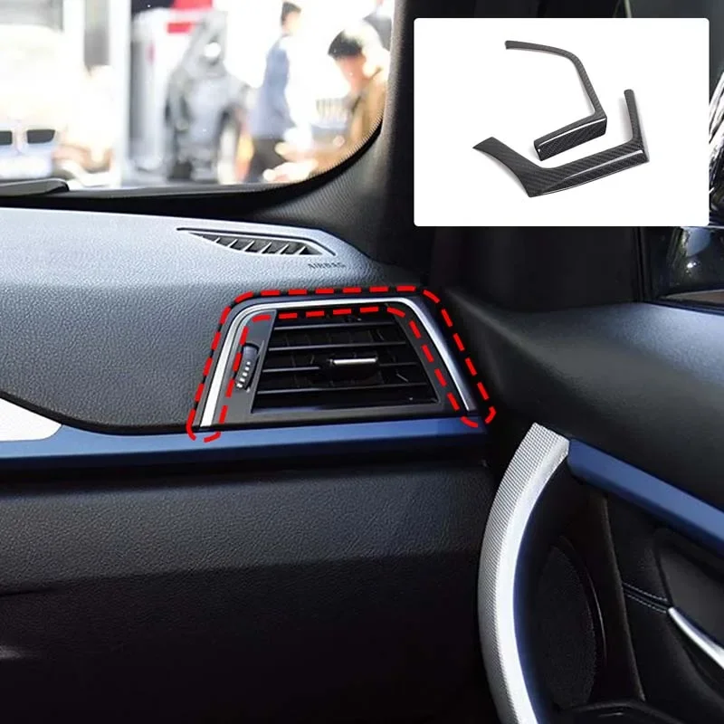 For BMW 3 Series/4 Series F30F32 central control side air outlet frame Air conditioning air outlet trim Real carbon fiber 2016+