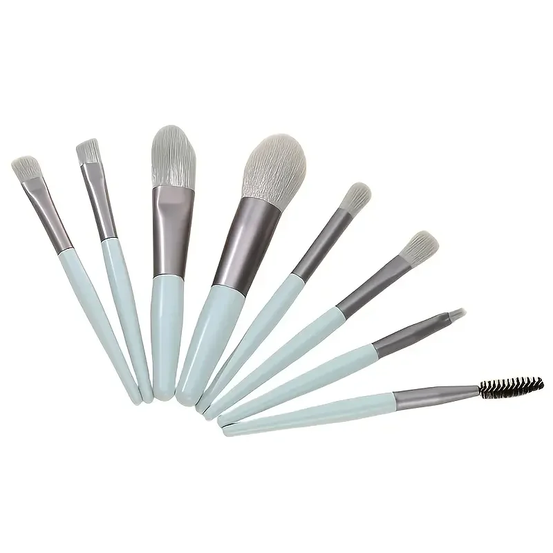 

8Pcs Mini Premium Synthetic Makeup Brushes Set for Foundation, Blush, Eye Shadow, Eyebrow, Eyelash, Nasal & Lip Brush