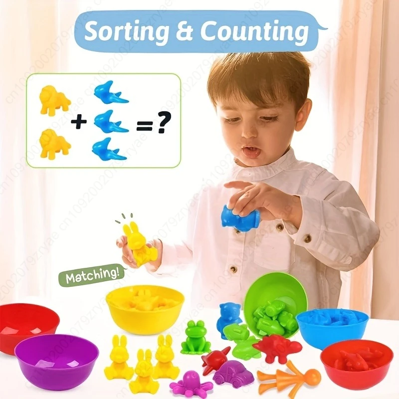 56/36 szt. Rozwijaj umiejętności motoryczne dzieci dzięki kolorowym zabawkom edukacyjnym sensorycznym do nauki liczenia i arytmetyki.