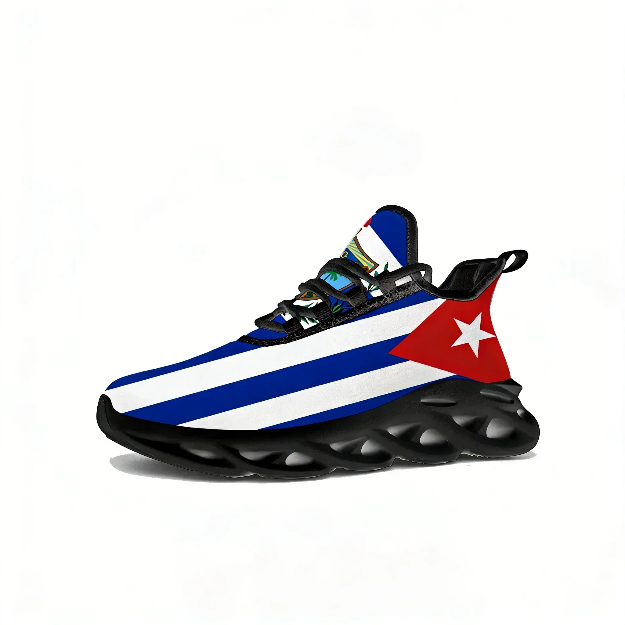 

Cuban Flag Flats Sneakers Mens Womens Cuba Pop Sports Running Sneaker Lace Up Mesh Footwear Tailor-made Shoe Black