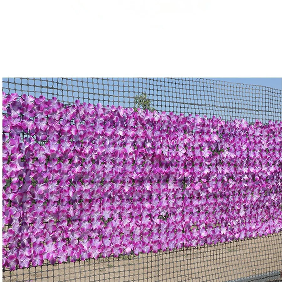 Simulation artificial fence hydrangea  wall fence patio outdoor fake flowers  fence ceiling decoration flower rows