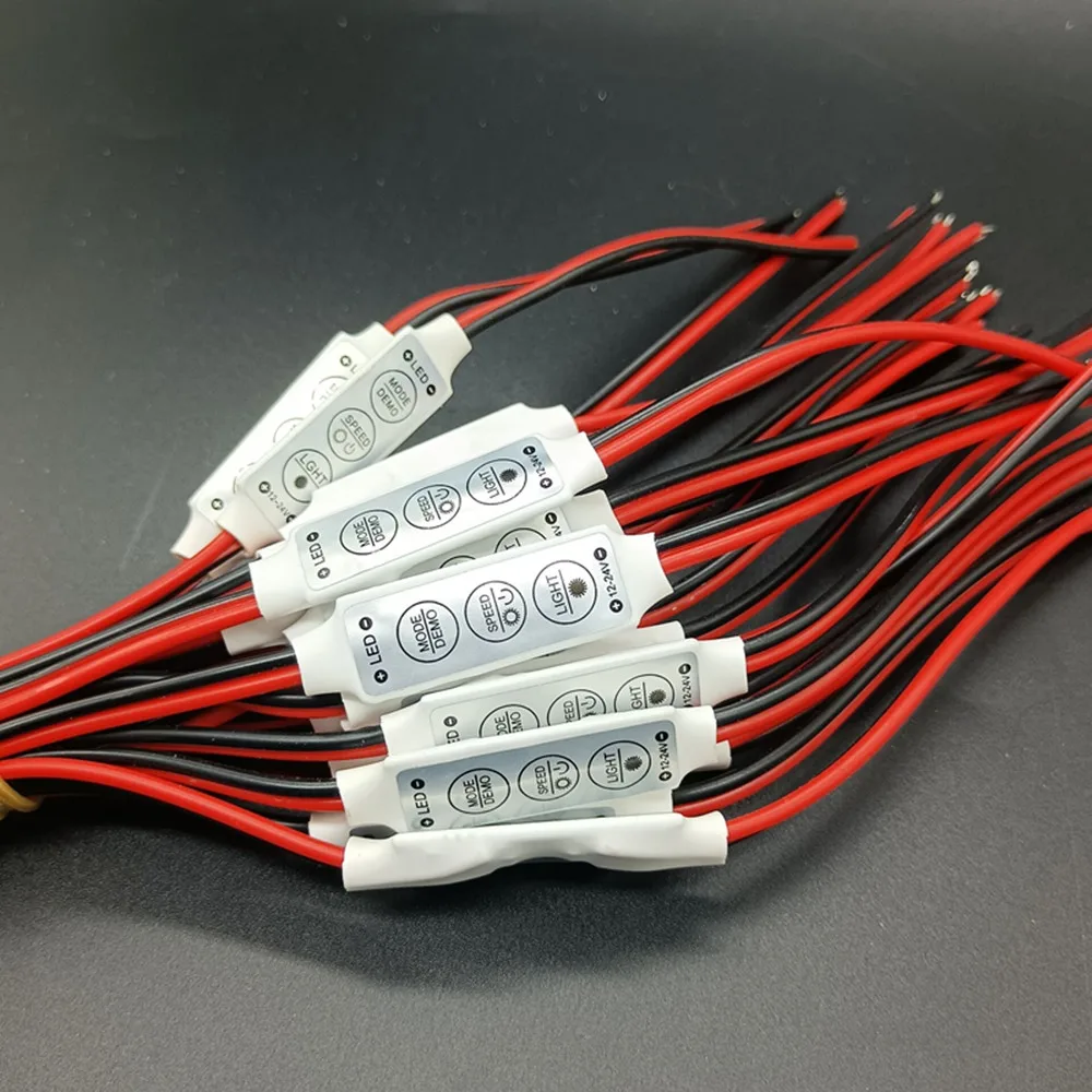 12V-24V Mini 3 Keys Single Color LED Controller Brightness Dimmer for led 3528 5050 strip light 1pcs