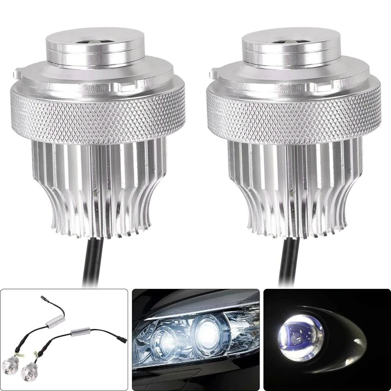 1Pair 20W No Error LED Angel Eyes Halo Ring Light Bulb For-BMW 5-Series E60 E61 LCI