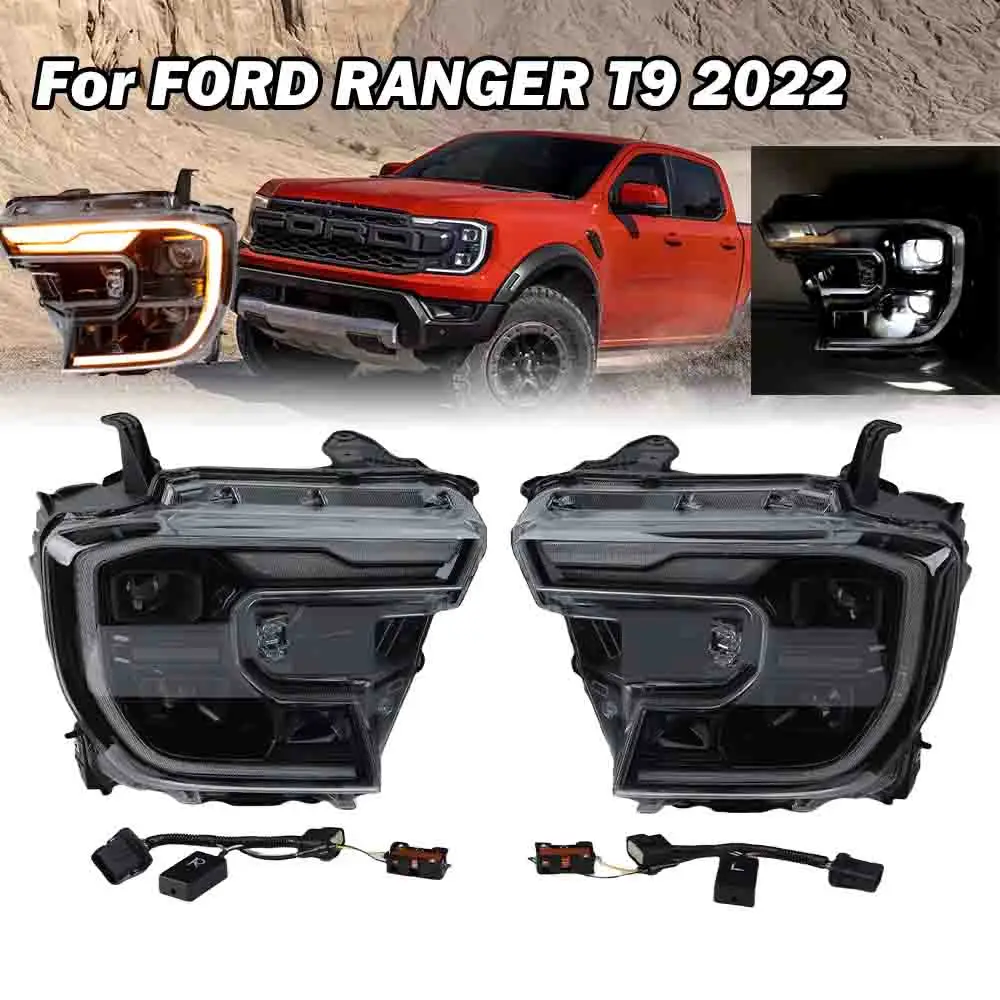 Car Led Front Headlight For Ford Ranger T9 2022 2023 2024 Upgrade  Headlamp Auto Parts HeadLights Modified car lights accessory