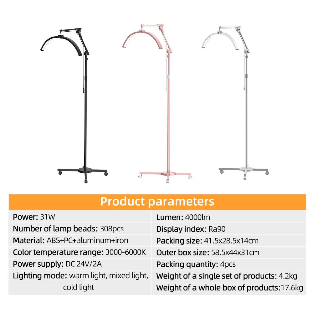 Half Moon Lash Light Tattoo Nagelmanicurelamp Verstelbare helderheid Schoonheidssalon Meubilair Ontwerp LED